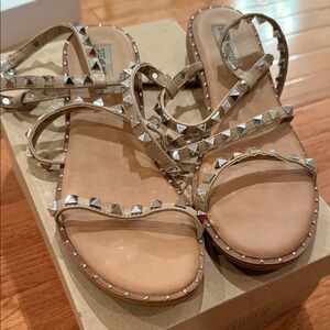 Steve Madden Beige Studded Sandals